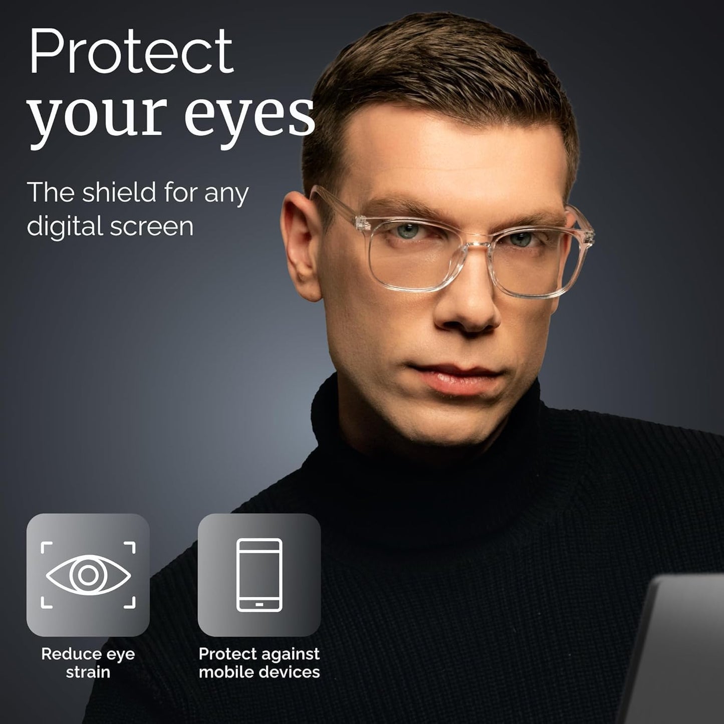 High Tech Blue Light Glasses - Advanced 99% Blue Light Blocking Computer Glasses - anti Eyestrain & UV Glare Protection