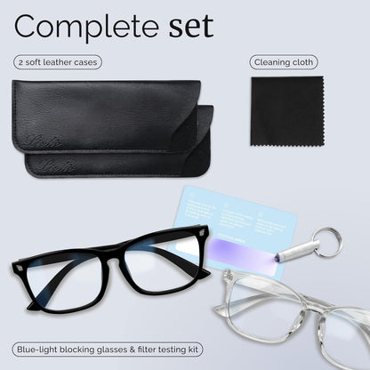 High Tech Blue Light Glasses - Advanced 99% Blue Light Blocking Computer Glasses - anti Eyestrain & UV Glare Protection