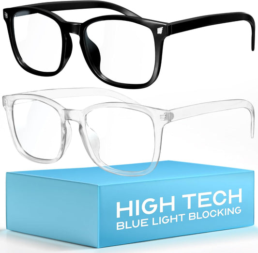 High Tech Blue Light Glasses - Advanced 99% Blue Light Blocking Computer Glasses - anti Eyestrain & UV Glare Protection